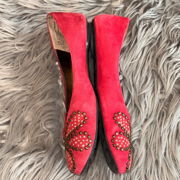 EUC Sam Edelman Charleen Red Studded Boho Flats Size 9 - Picture 4 of 8